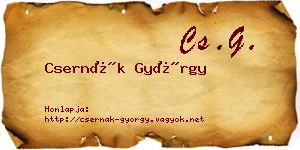 Csernák György névjegykártya